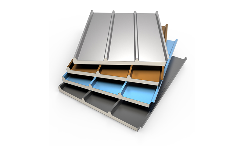 PU sandwich 4 wave roof panel